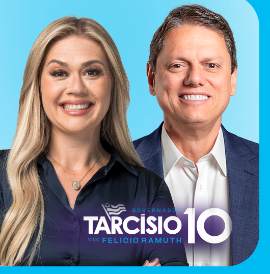 Ellen Martinelli e o governador Tarcísio de Freitas